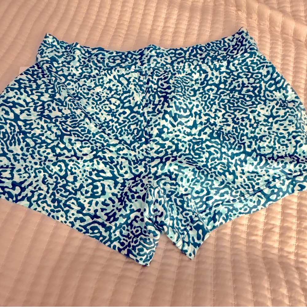 NWT ATHLETA Balance 4” Pull On SHORTIE Active Lounge SHORTS Nirvana Leopard $59 - Picture 6 of 12